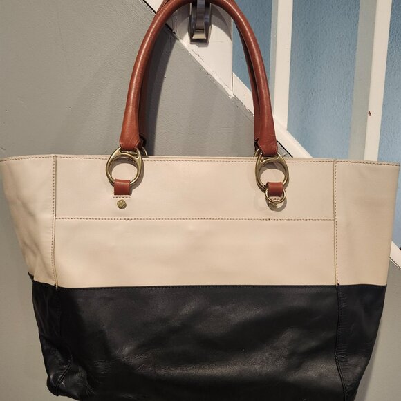 PRIX DE DRESSAGE Tri-Color Leather Tote Handbag Purse Never Used - Picture 3 of 9